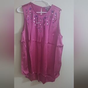 Jessica London Sleeveless Pink Berry Tunic Top 18w A-4